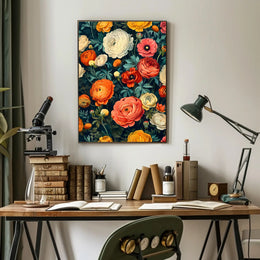 Floral Harmony in Modern Vintage Artistic Poster