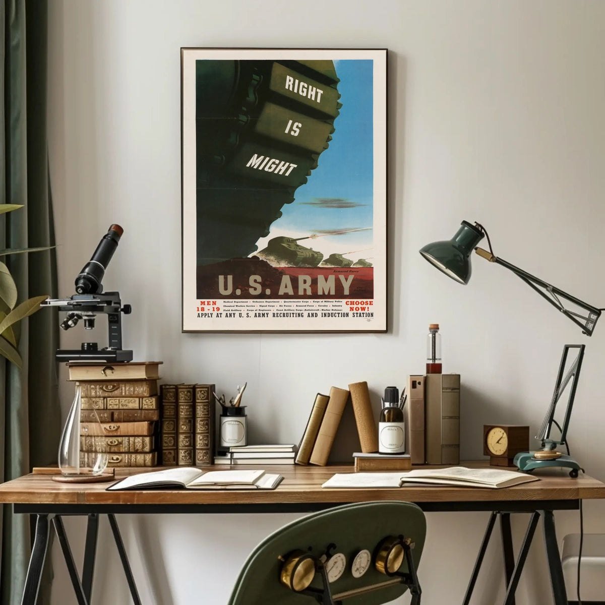 WWII Army Recruitment Poster: Vintage and Patriotic Propaganda