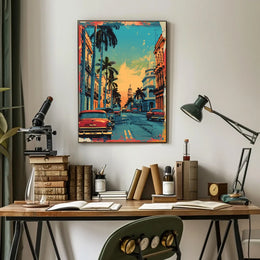 Havana Retro Street Scene Pop Art Poster