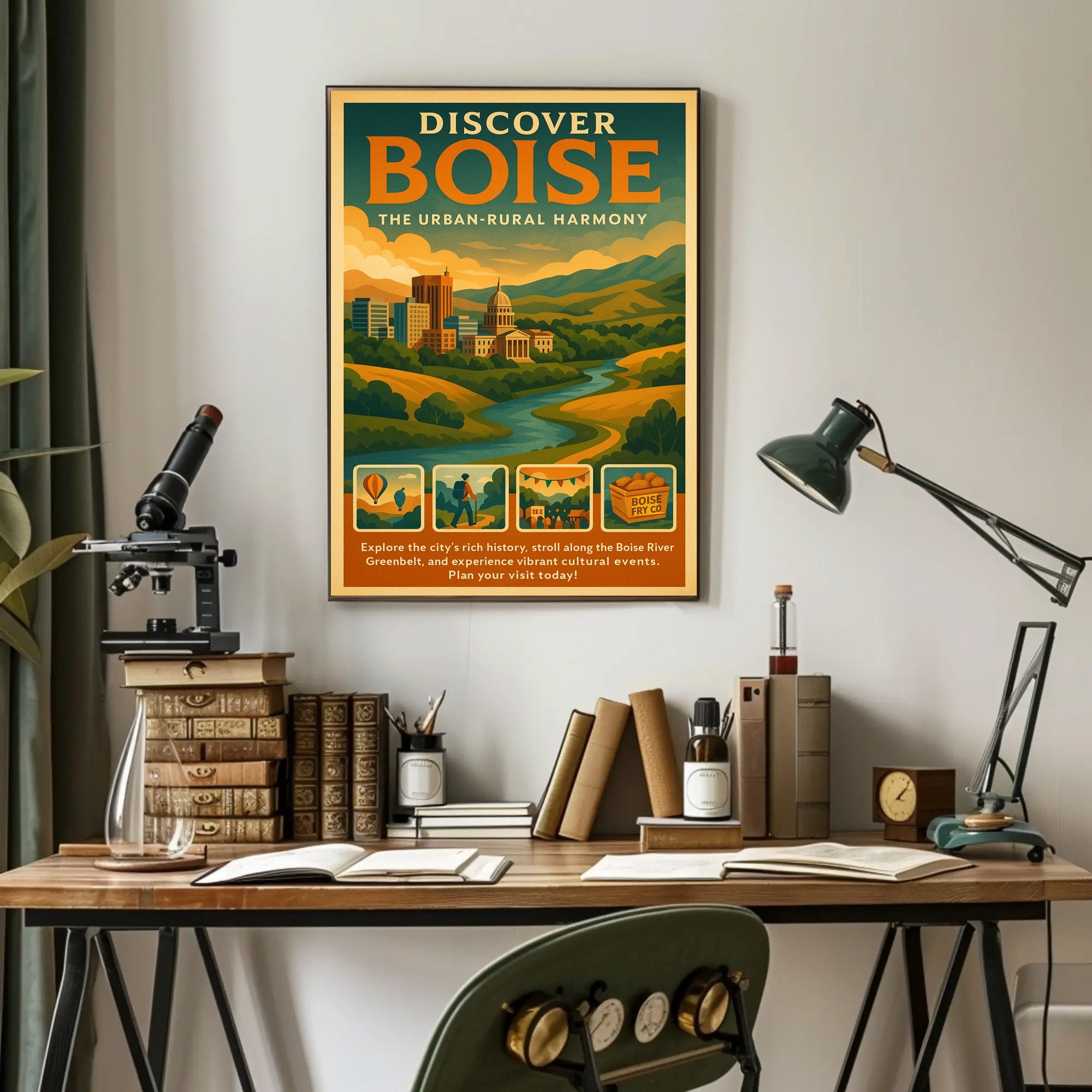 Boise Harmony: Urban and Rural Travel Poster PosterGoat