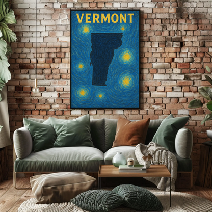Vermont Starry Night Poster