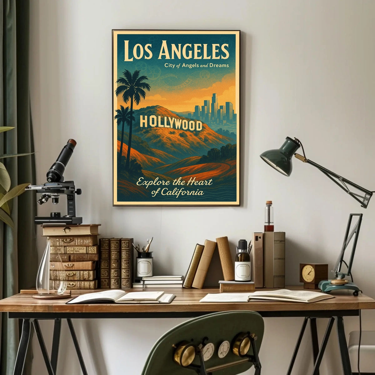 Vintage Los Angeles Travel Poster: City of Dreams
