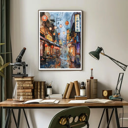 Lantern-Lit Alleyway Poster