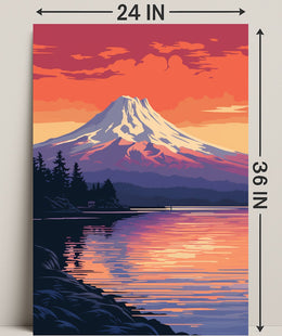 Tranquil Mountain Sunset Poster PosterGoat
