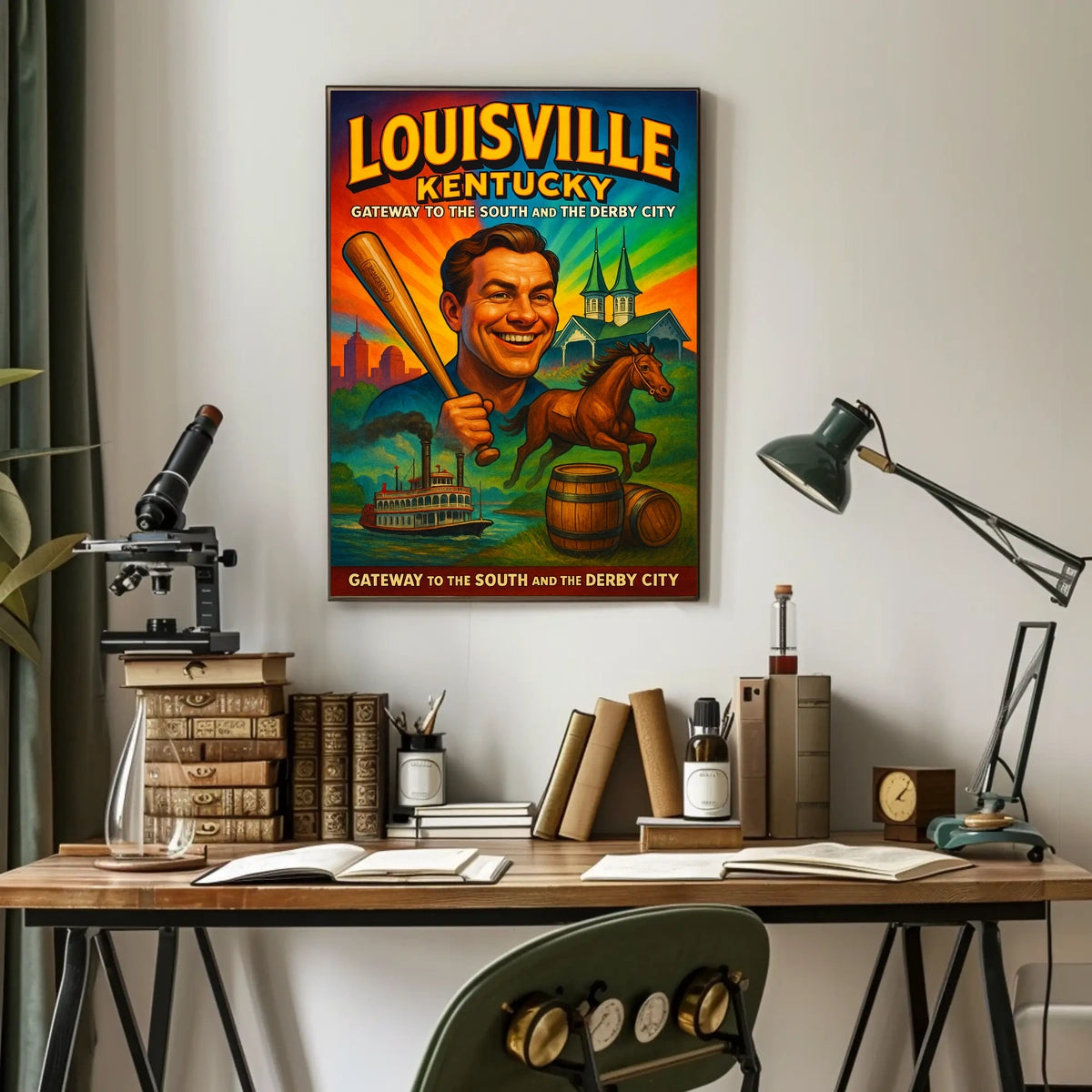 Louisville Kentucky Gateway Southern Cityscape Scenic Travel Wall Art Souvenir Poster