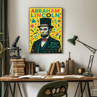 Abraham Lincoln Inspirational Pop-Art Motivational or Quote Poster PosterGoat