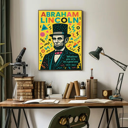 Abraham Lincoln Inspirational Pop-Art Motivational or Quote Poster PosterGoat