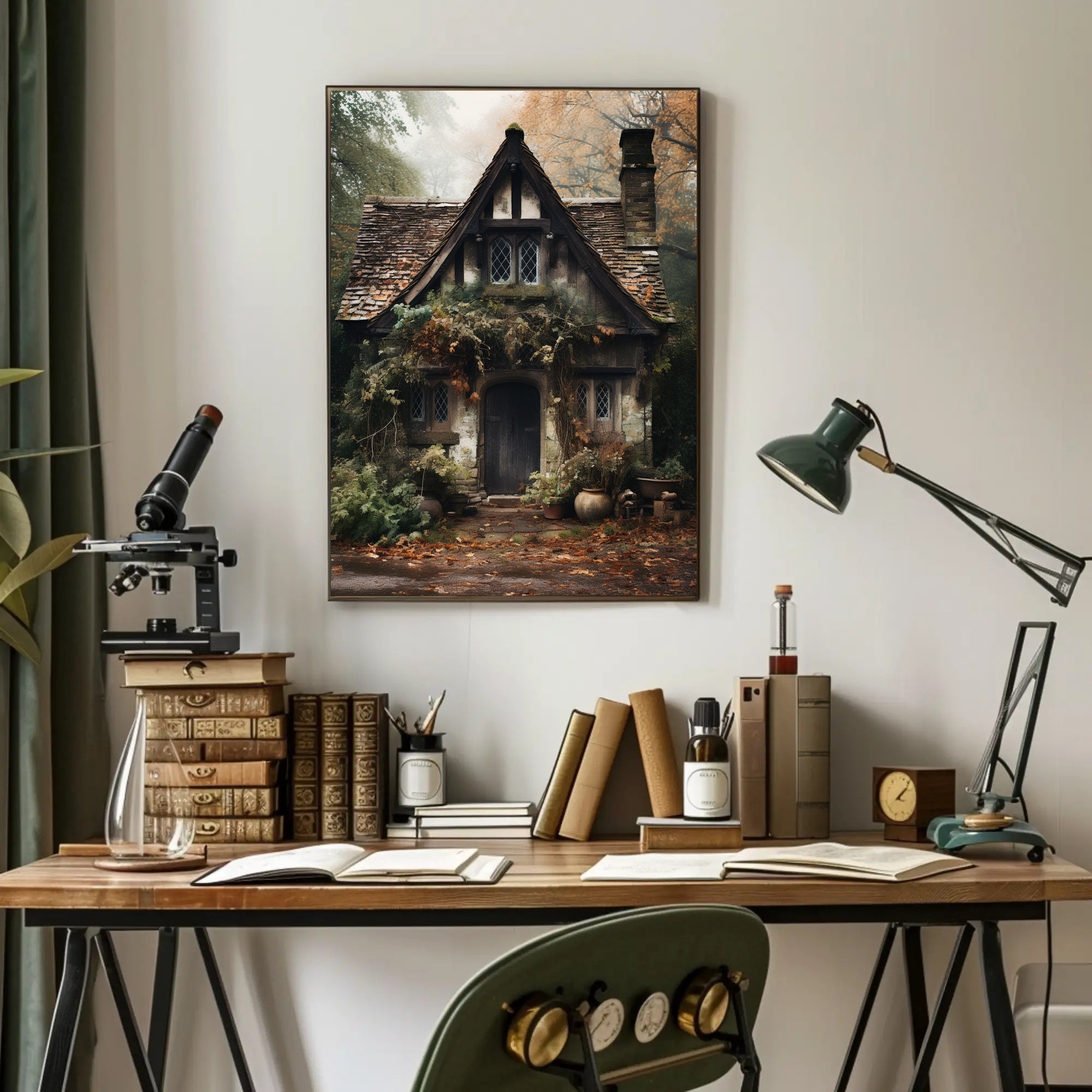 Enchanted Cottage In Autumn Poster