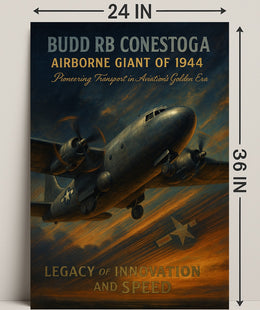Budd RB Conestoga Vintage WWII Aviation Poster