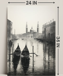 Gondolas On A Venetian Canal Poster