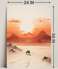 Desert Journey At Sunset Poster