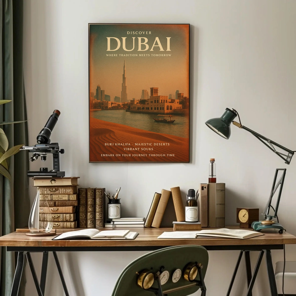 Dubai Poster Discover Tradition Meets Tomorrow Travel Decor