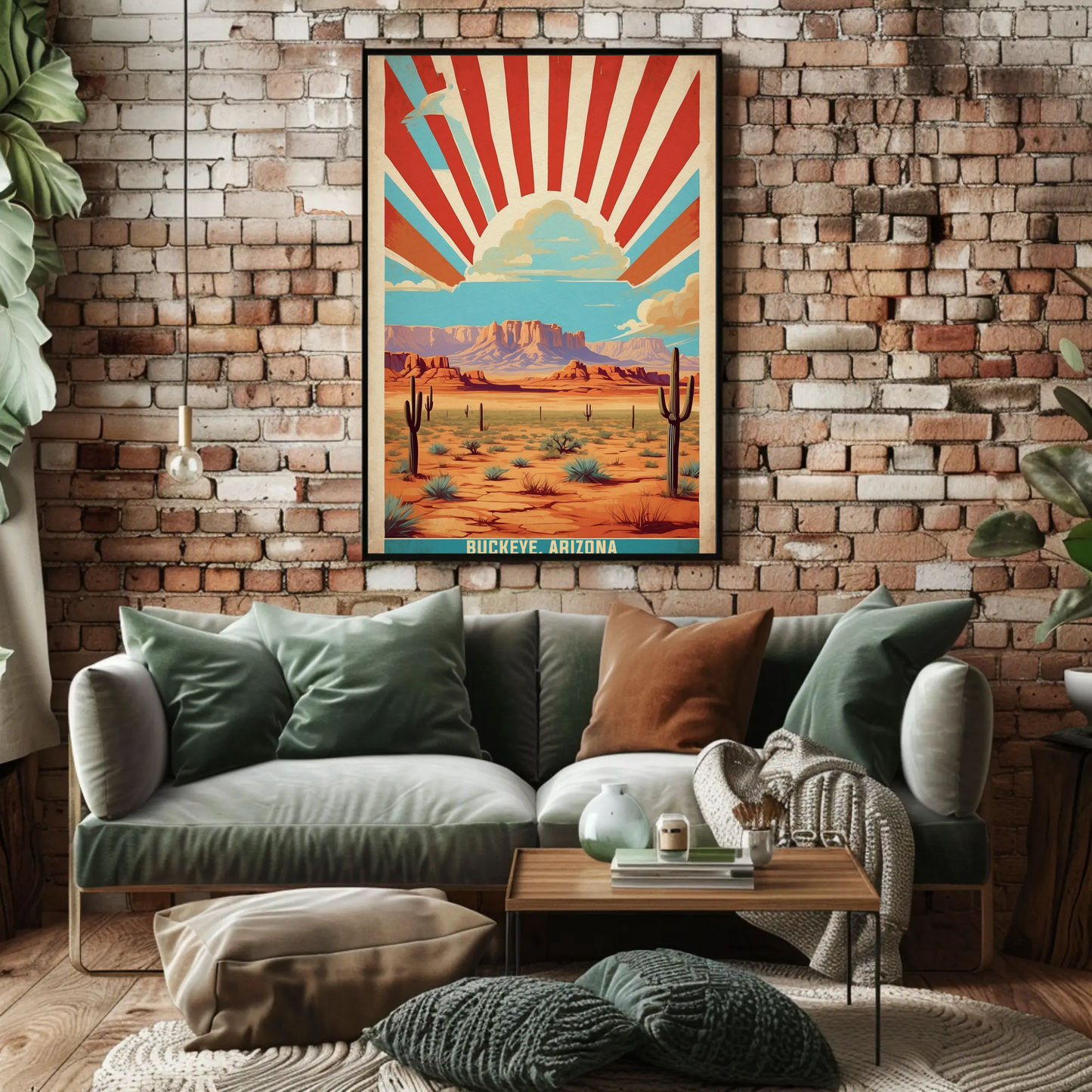 Buckeye Arizona American Scene Art Vintage Travel Poster