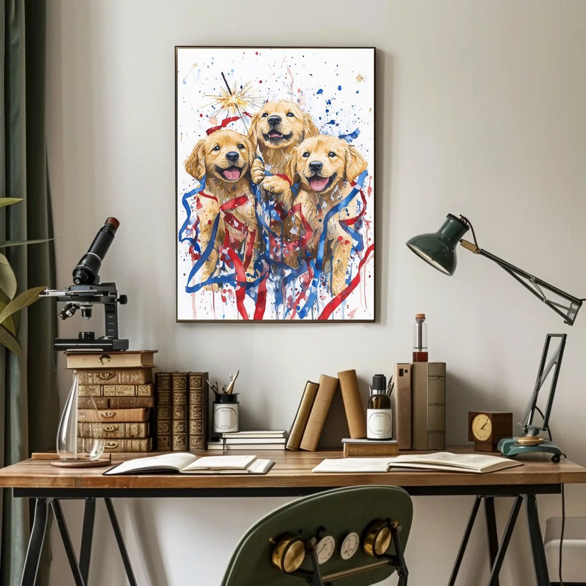 Silhouette Child With Fireworks In Night Sky Poster
