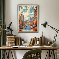 Yonkers Autumn Cityscape Art in Urban or Cityscape Poster