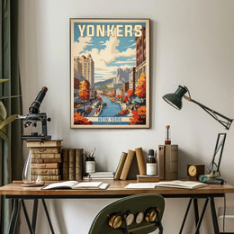 Yonkers Autumn Cityscape Art in Urban or Cityscape Poster