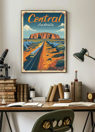 Uluru Australia Vintage Travel Adventure Poster