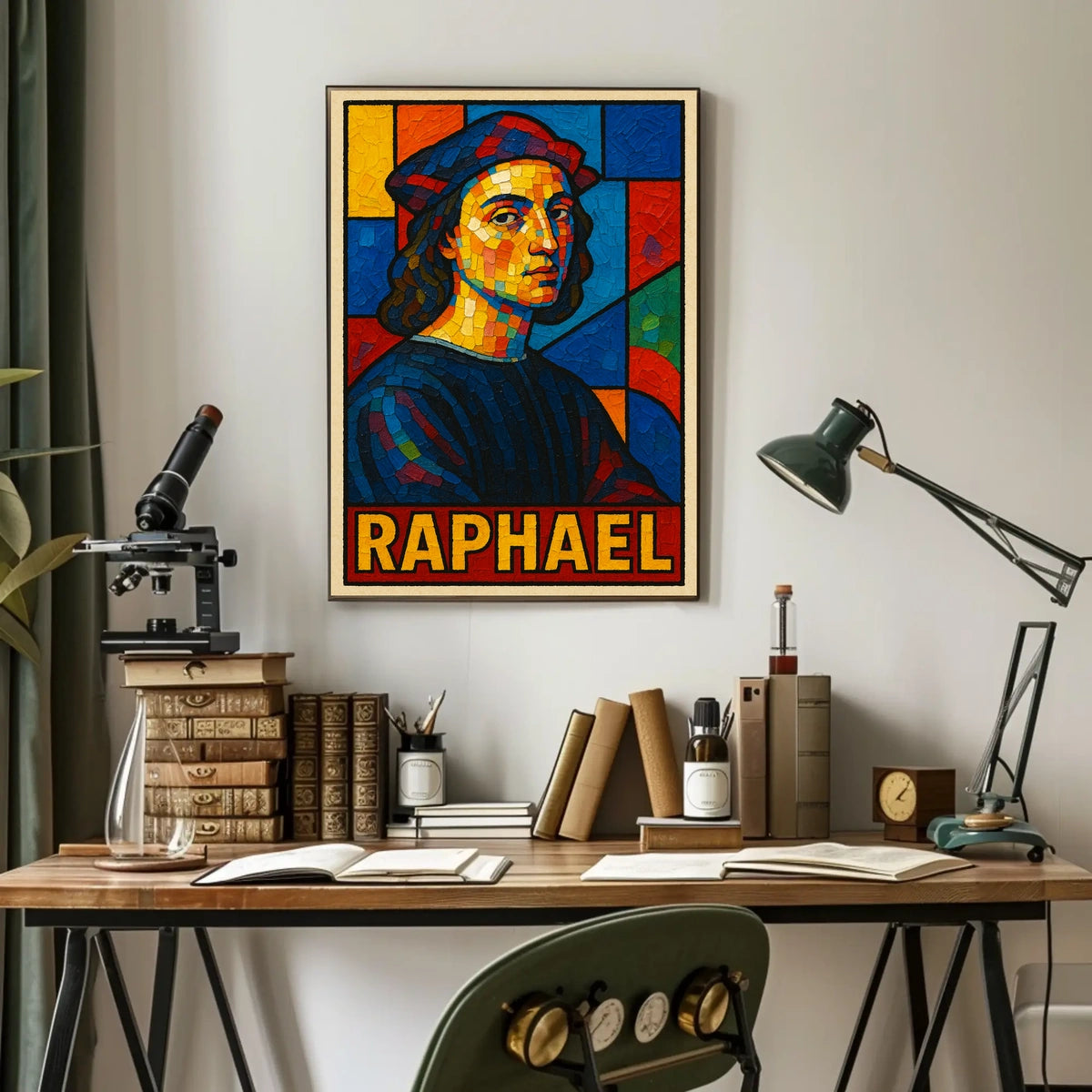 Raphael Mosaic Portrait Poster