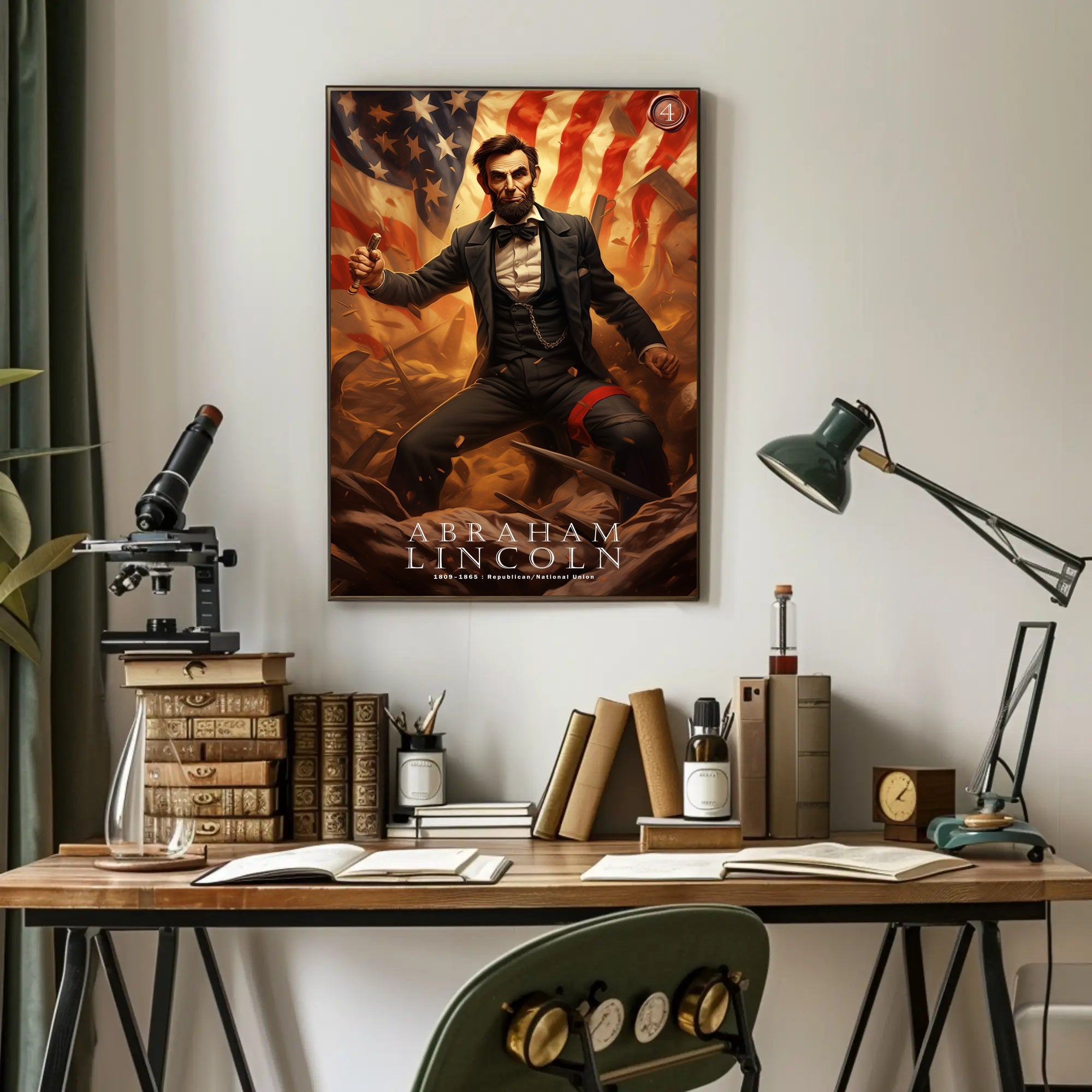 Abraham Lincoln Leadership Art Poster For Home Decor