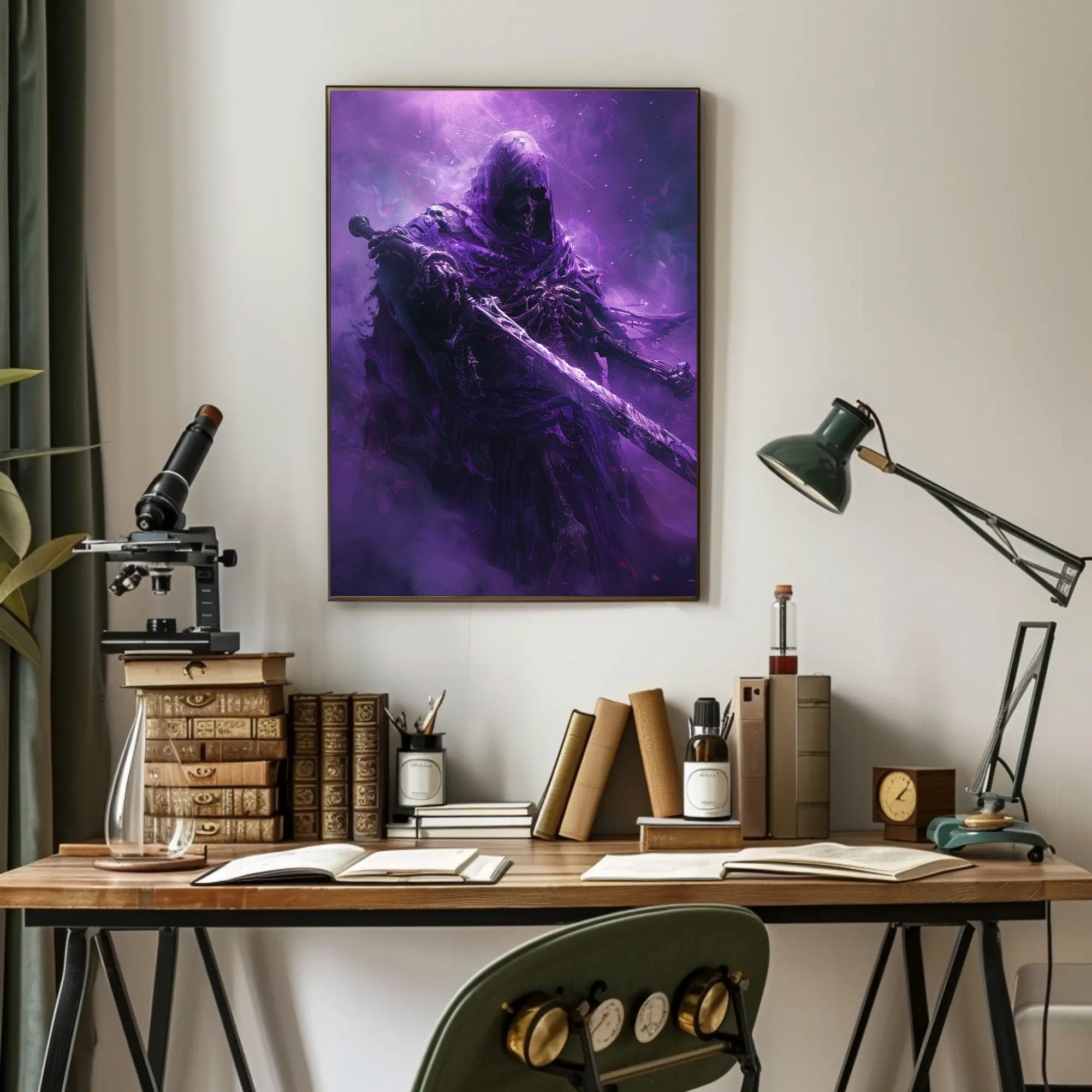 Ethereal Skeletal Knight Unveils Mystical Fantasy Realm Poster PosterGoat