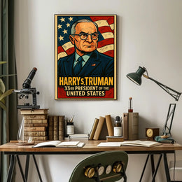 Harry S Truman 33rd President Poster Wall Art Vintage