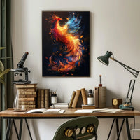 Majestic Phoenix in Flight: Mystical Art Poster