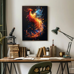 Majestic Phoenix in Flight: Mystical Art Poster