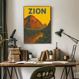 Zion National Park Vintage Travel Poster Print