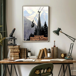 Chamonix Funicular Railway Adventure Vintage Travel Poster PosterGoat