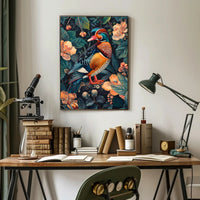 Vibrant Mandarin Duck William Morris Art Poster