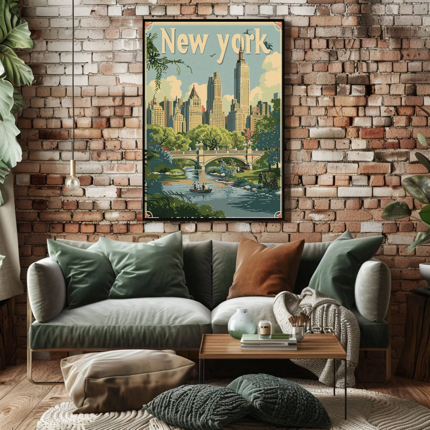 New York Central Park Vintage Poster