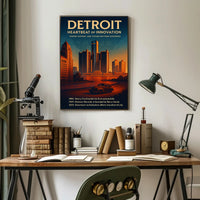 Detroit Heartbeat of Innovation Poster Art Print PosterGoat