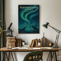 Northern Lights Symphony, Vintage Travel Poster