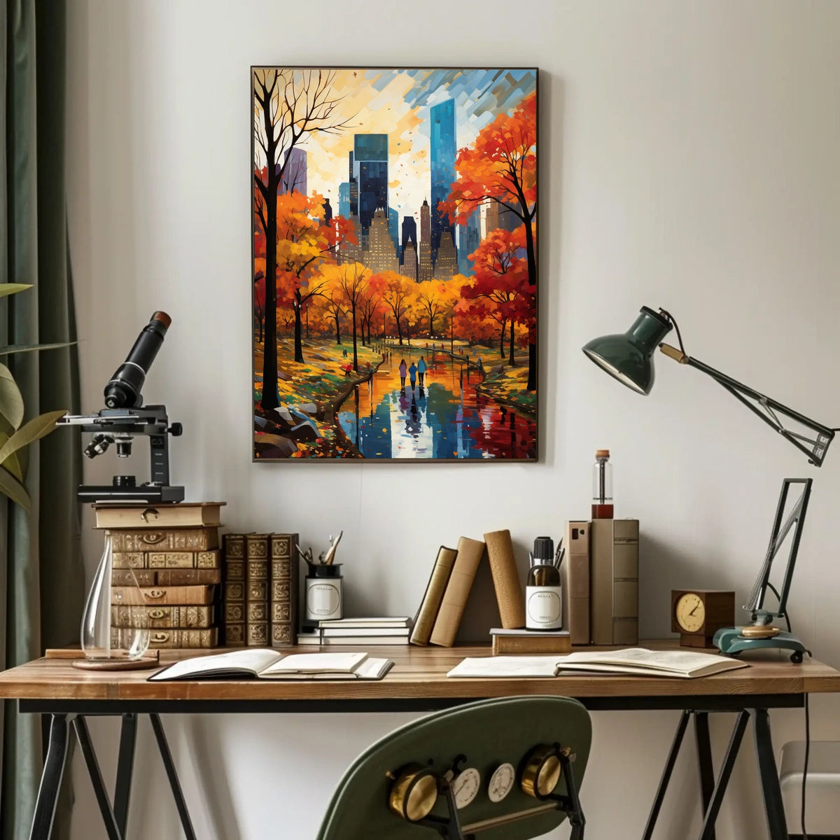Autumn Tranquility: Scenic Pathway Artful Landscape Poster
