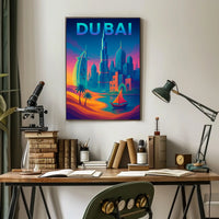 Dubai Dreamscape Skyline Poster For Travel Art Lovers Decor