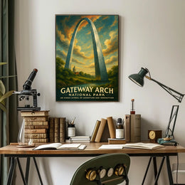 Gateway Arch Adventure in Urban or Cityscape Poster