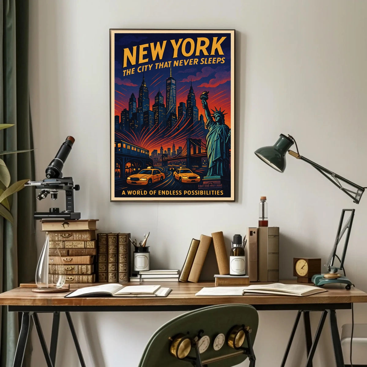 New York City Poster Vintage Travel Urban Wall Art