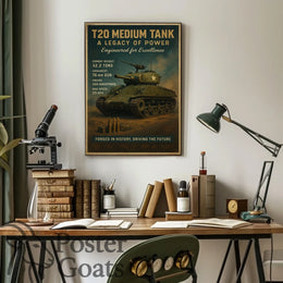T20 Medium Tank Vintage Military Recruitment Poster