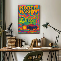 North Dakota Psychedelic Poster
