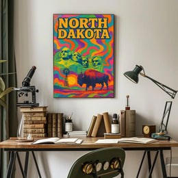 North Dakota Psychedelic Poster