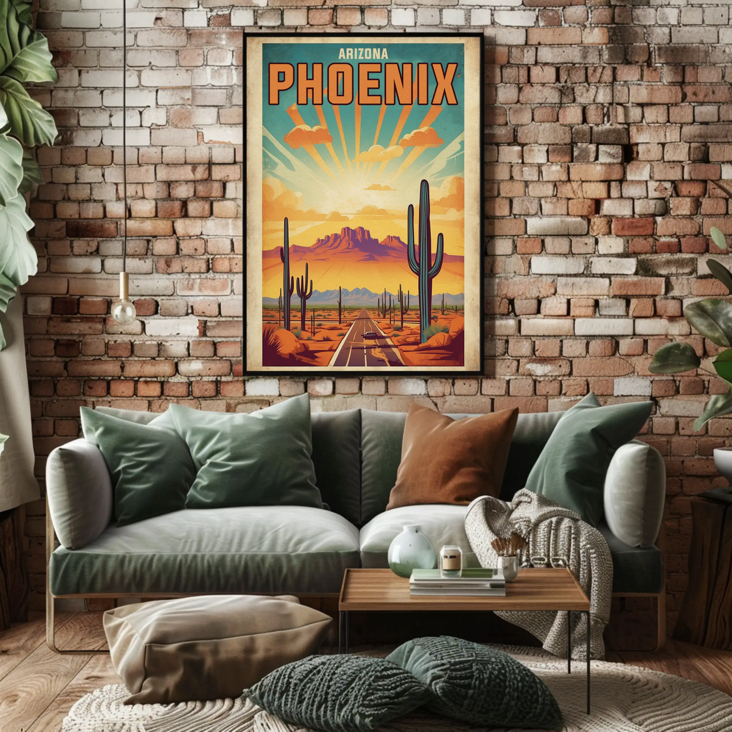 Phoenix Arizona Vintage Travel Poster Artwork
