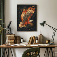 Majestic Cosmic Eagle in Flight Art Poster