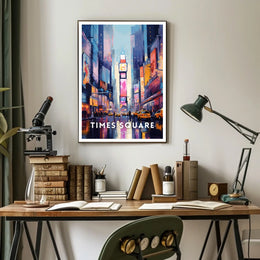 Times Square Nightlife Cityscape Poster Modern Wall Art