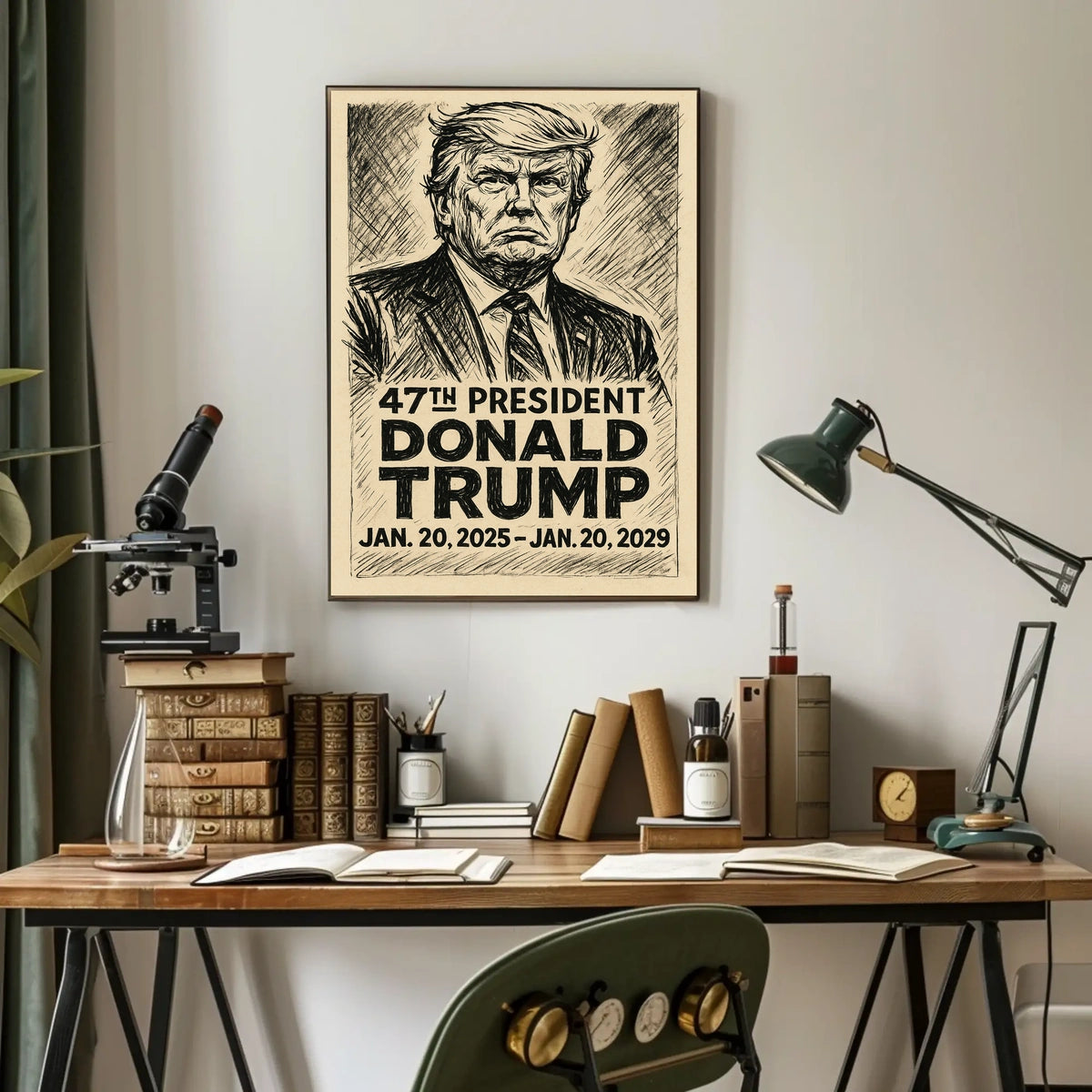 Trump Visionary Leadership Patriotic Abstract Art Poster