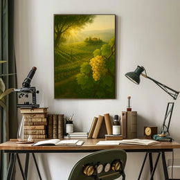 Golden Vineyard Sunrise Poster