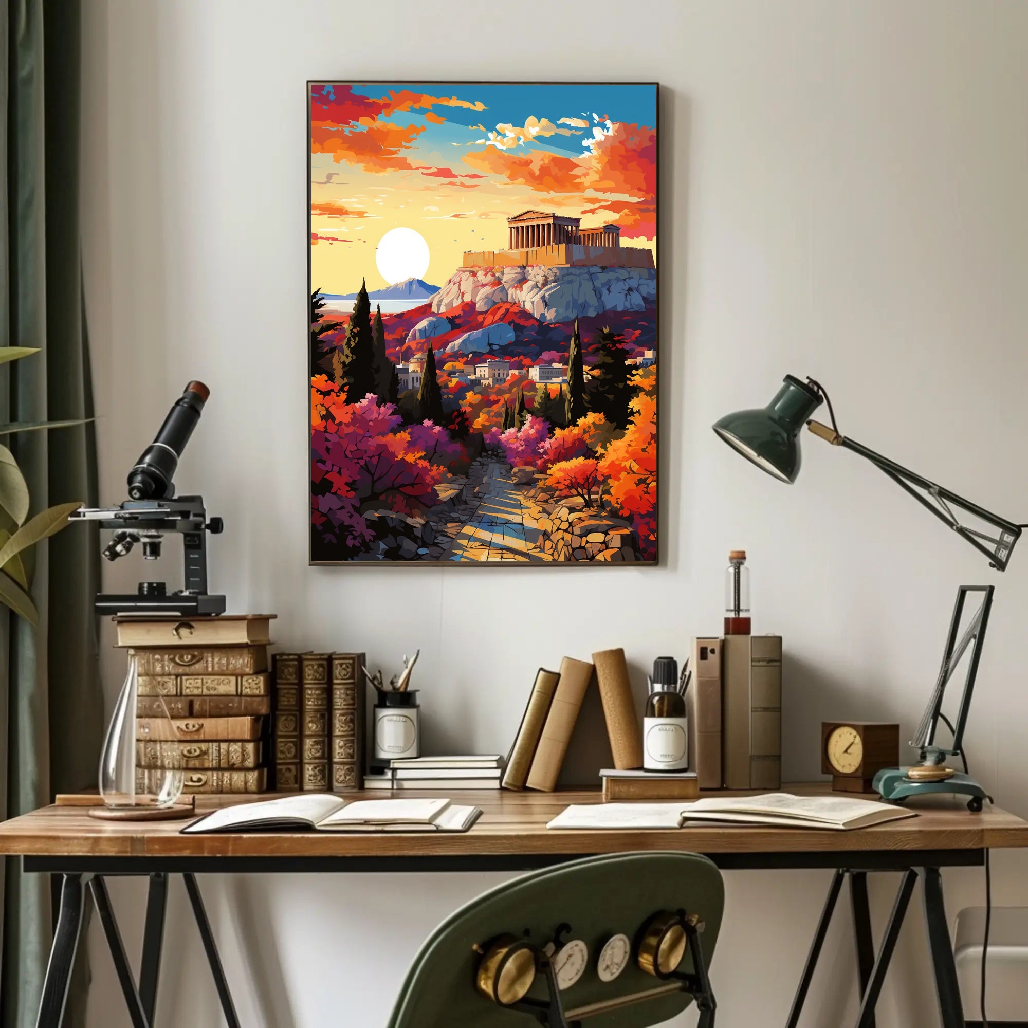 Sunset Over The Acropolis Poster