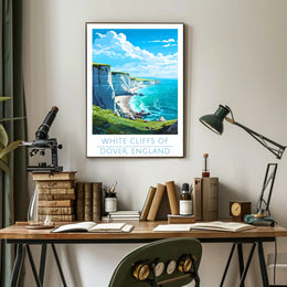 White Cliffs of Dover Scenic Travel Poster