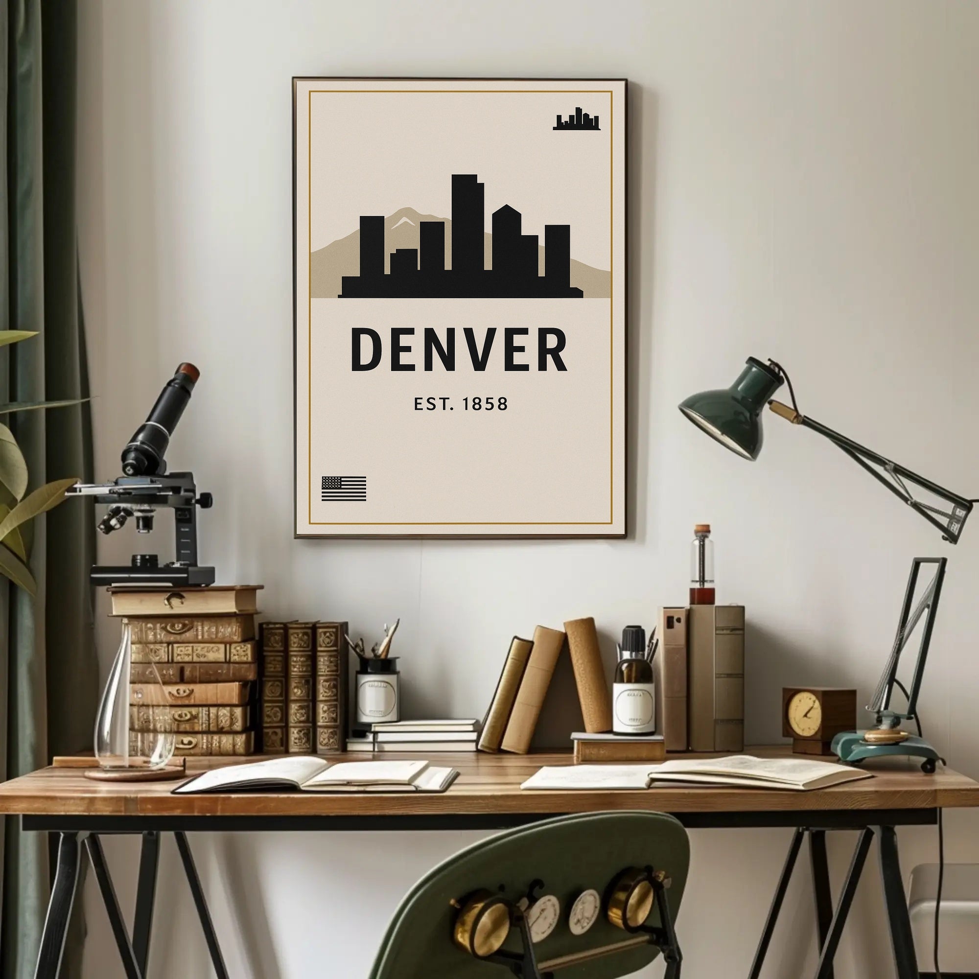 Denver Skyline Est. 1858 Poster PosterGoat