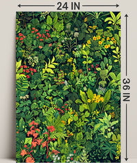 Lush Botanical Illustration Poster for Nature Lovers