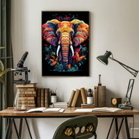 Majestic Elephant Abstract Wildlife Art Poster